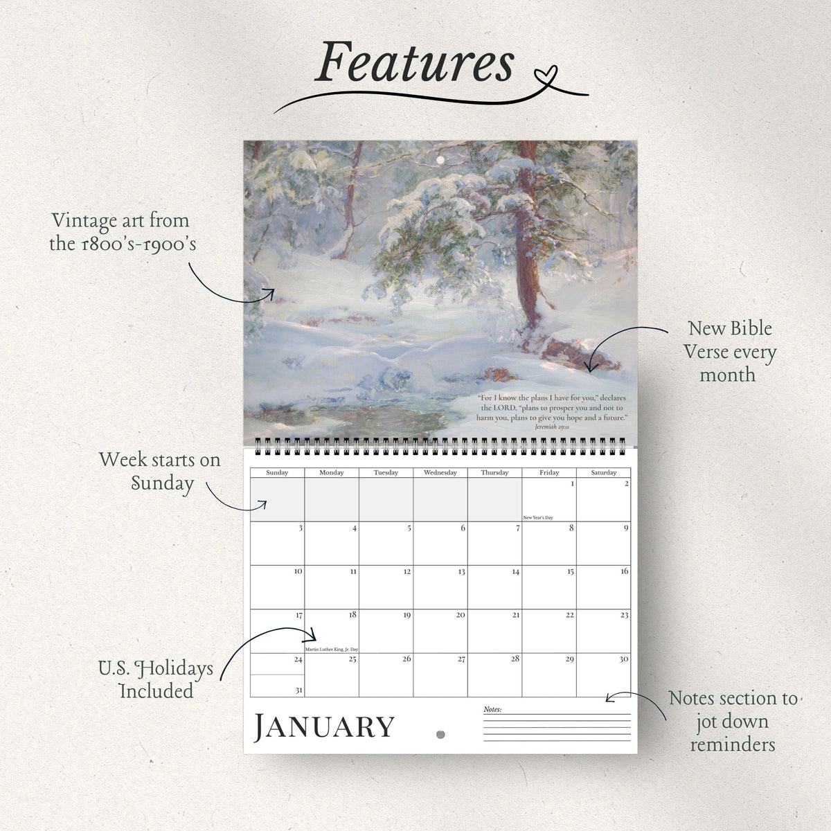 2027 A Year of Promises Wall Calendar – Horizontal