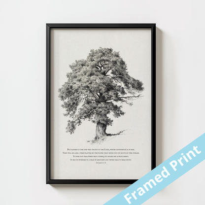 Jeremiah 17:7-8 Wooden Framed Poster